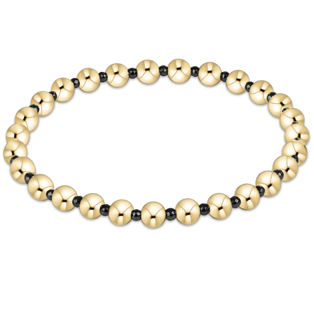 Extends Faceted Hematite Grateful Pattern 5mm Bead Bracelet