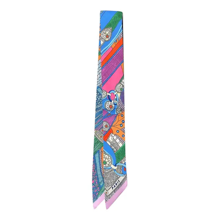 Knotted Multi Print Scarf Necklace B