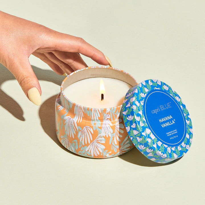 Capri Blue Havana Vanilla Pattern Play Printed Travel Tin Candle