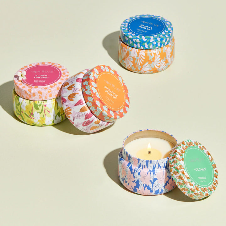 Capri Blue Volcano Pattern Play Printed Travel Tin Candle
