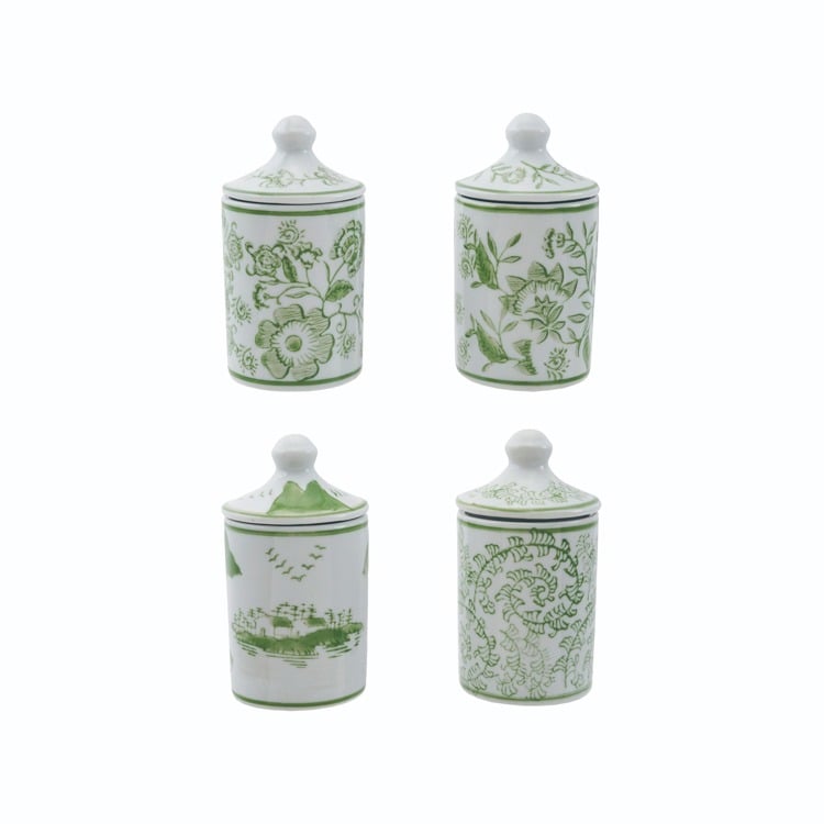 Hazel Mazel Green Hand-Stamped Stoneware Spice Jar – Glow