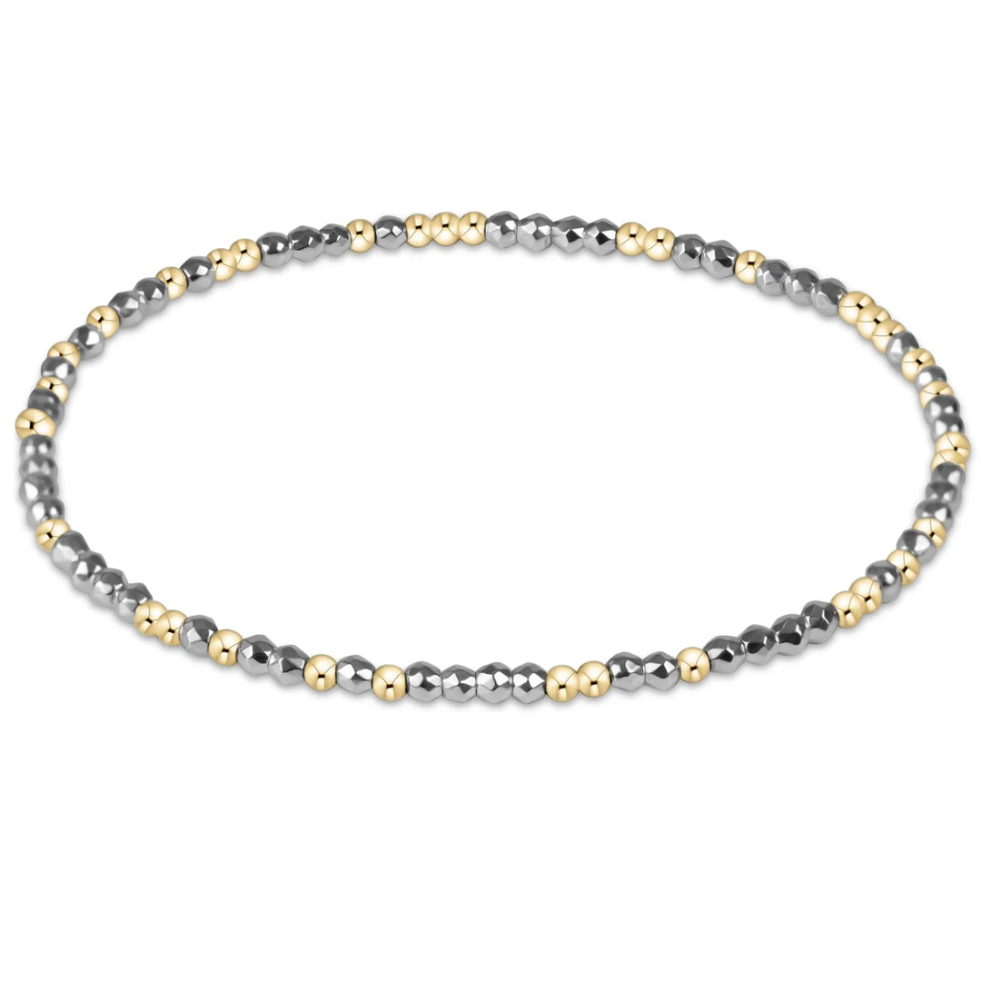 Extends Hope Unwritten Silver Faceted Hematite 2mm Bead Bracelet