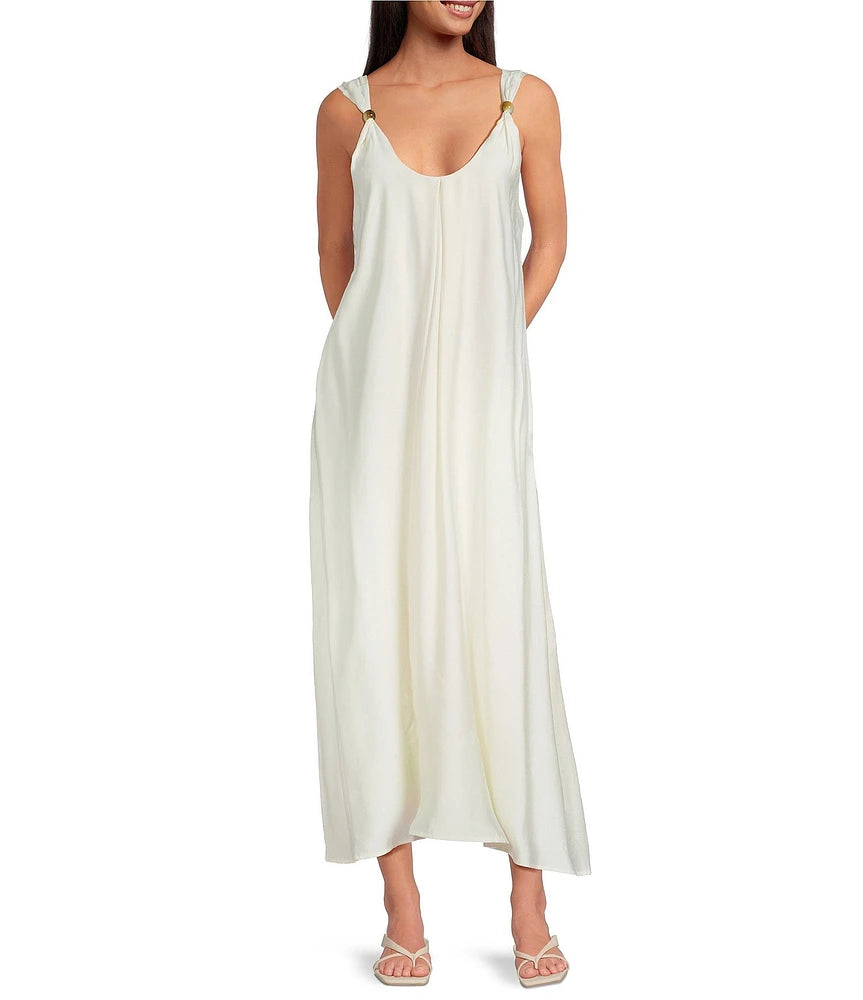 Sutton V-Neck Sleeveless Beaded Strap Maxi Dress – Glow
