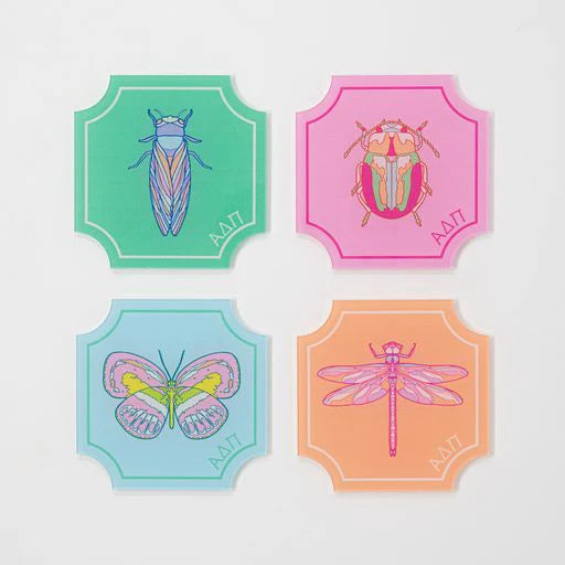 alpha delta pi flutter acrylic coasters