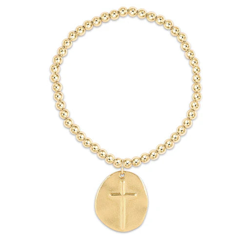 Extends Enewton Classic Gold 4mm Bead Bracelet - Inspire Gold Charm