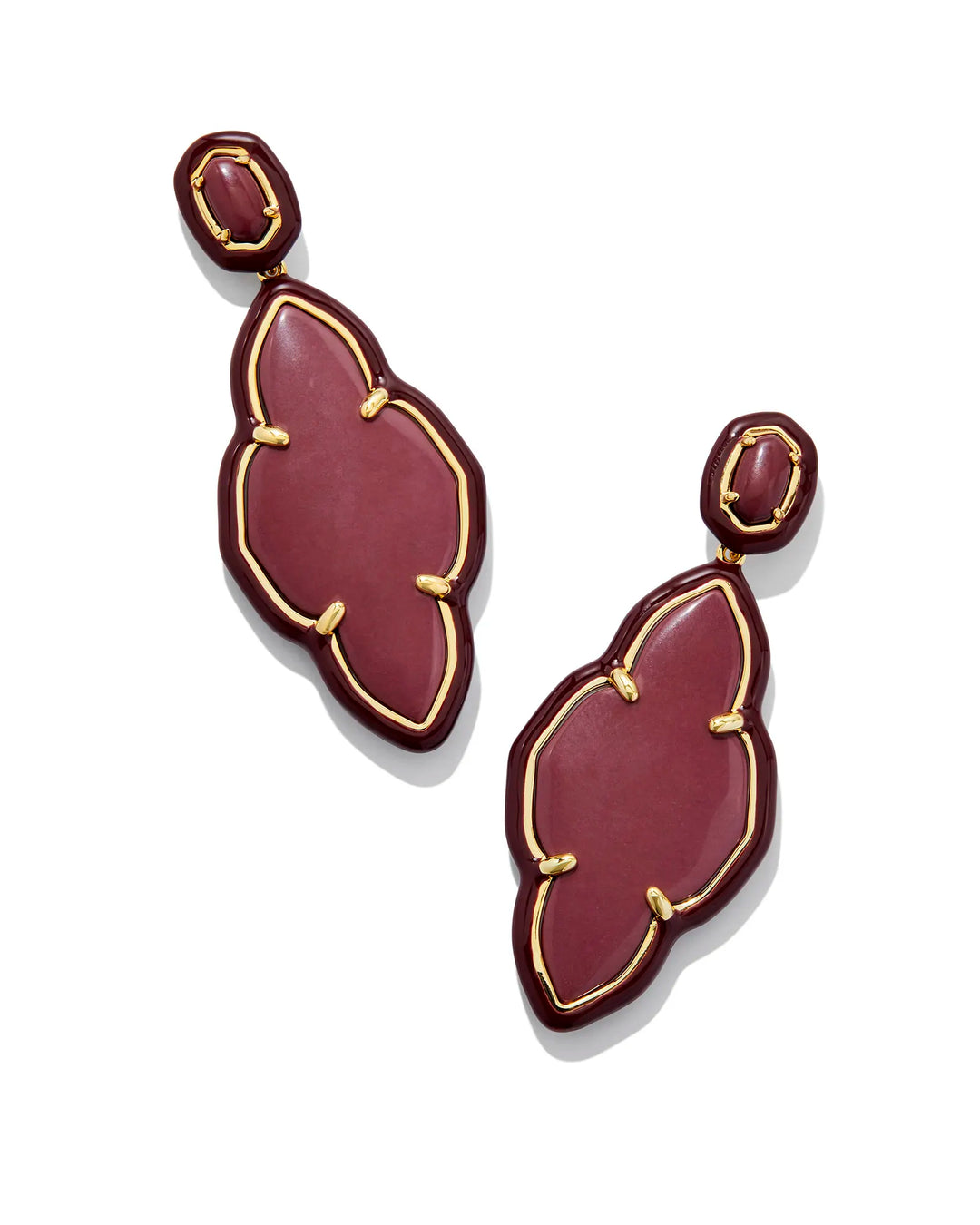 Abbie Gold Enamel Frame Statement Earrings