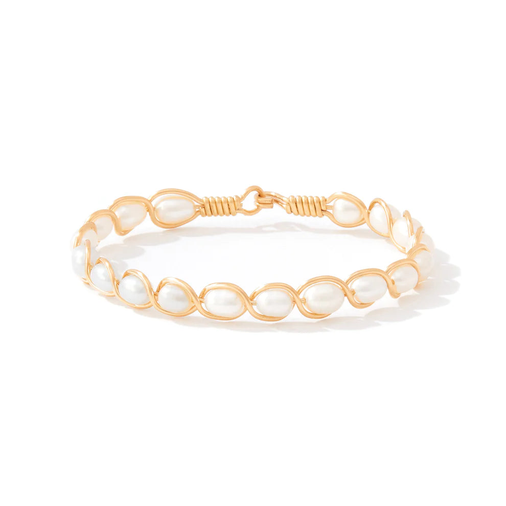 Ronaldo Natural Charm Gold Artist Wire White Bracelet