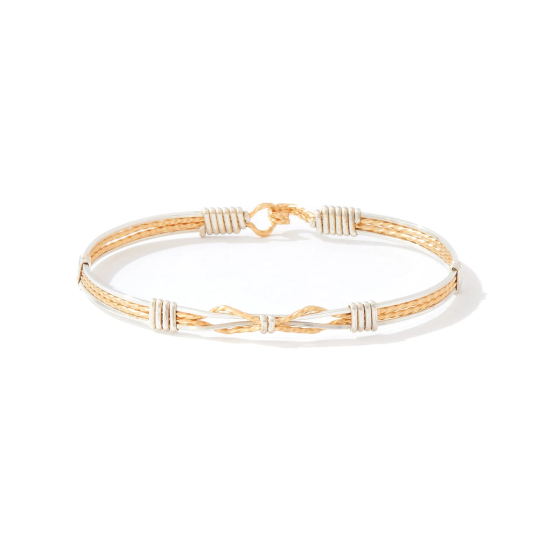 Ronaldo Sealed with a Kiss Silver Diamond-Cut Center Bracelet