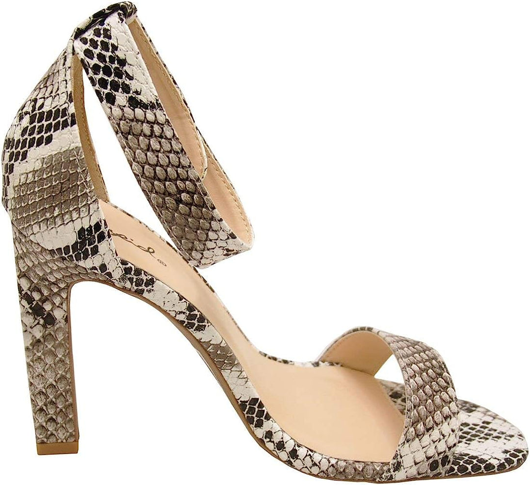 Qupid Black Snake Heels