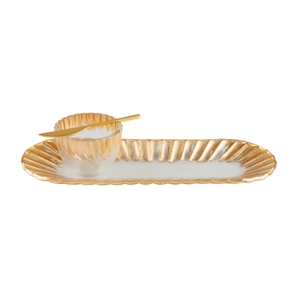 Gold Edge Tray & Dip Set