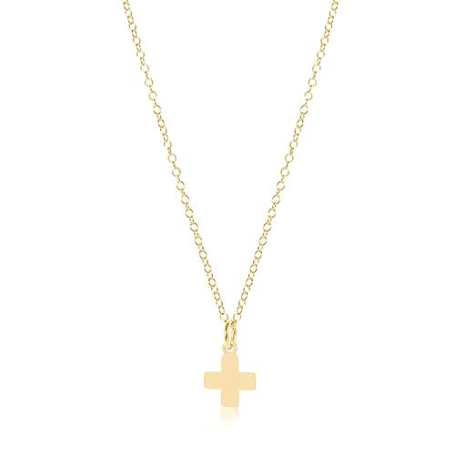16" Necklace Gold-Signature Cross Gold Charm