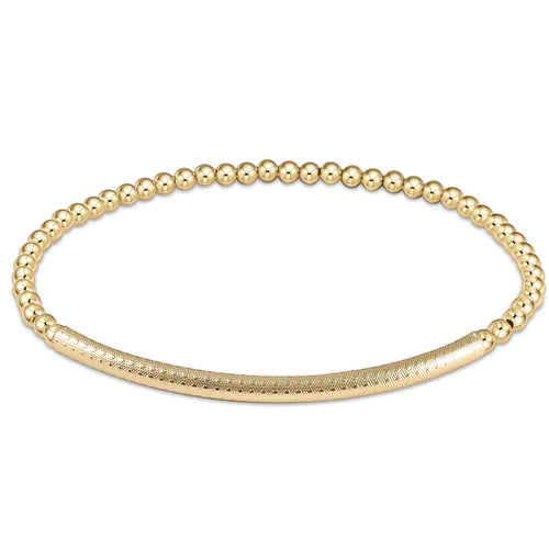 enewton extends - bliss bar textured 3mm bead bracelet - gold