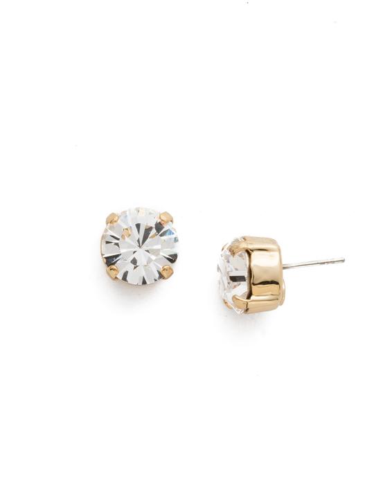 Round Crystal Stud Earrings- Crystal