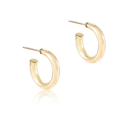 Round Smooth Gold 1" Post Hoop