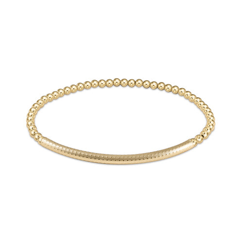 Bliss Bar Textured 3mm Bead Gold Bracelet - Glow