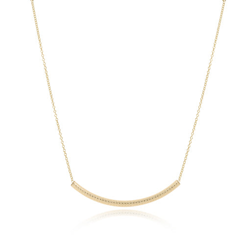 Bliss Bar Textured Gold 16" Necklace - Glow