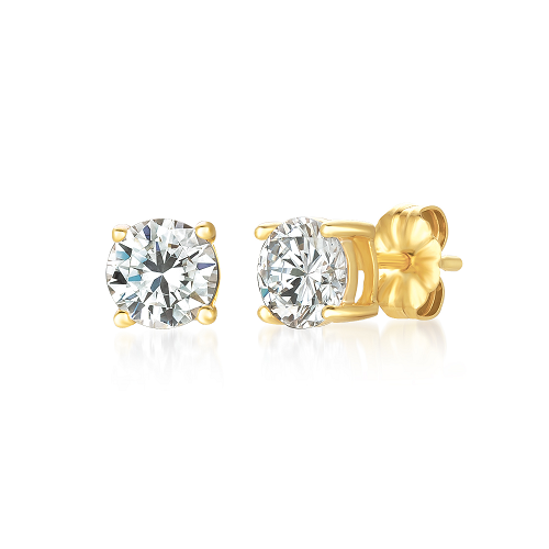 Brilliant Cut Studs in 18K Yellow Gold- 1.50 CTTW
