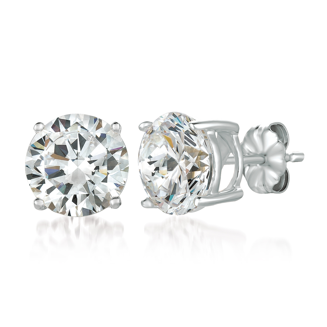 Brilliant Cut Studs in Pure Platinum- 6.00 CTTW