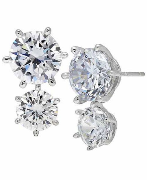 Brilliant Double Round Studs in Pure Platinum- 7.50 CTTW