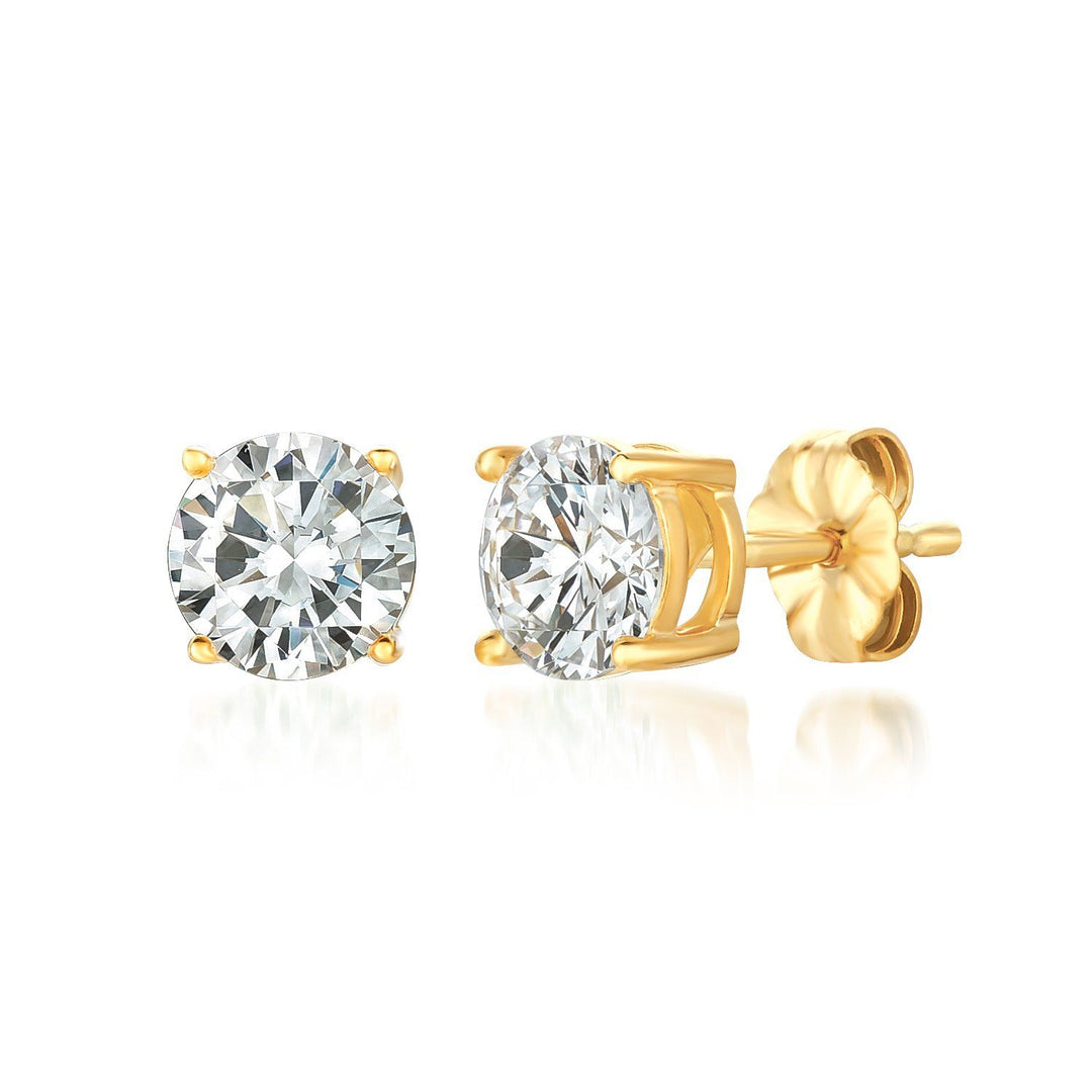 Brilliant Cut Studs in 18K Yellow Gold- 2.00 CTTW
