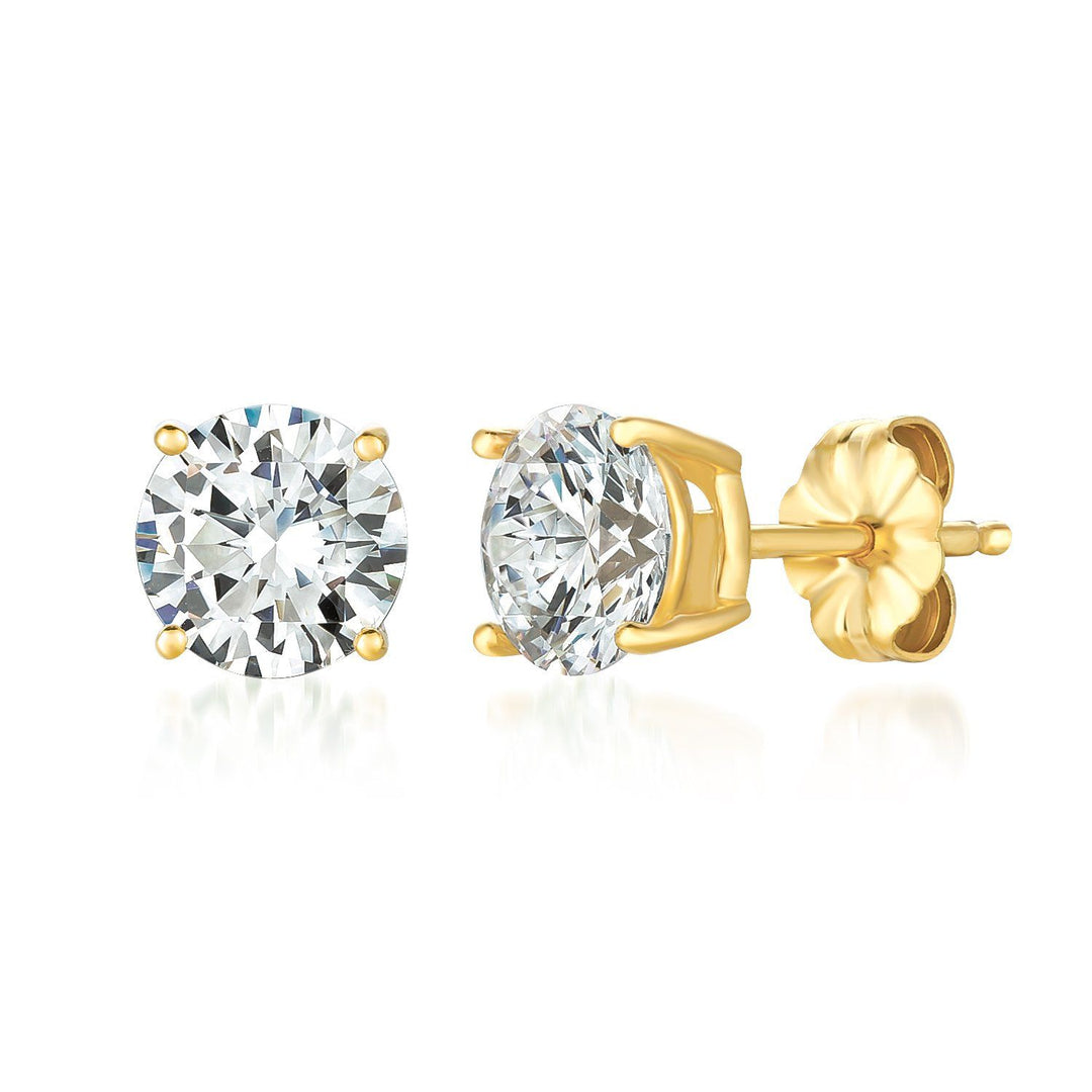 Brilliant Cut Studs in 18K Yellow Gold- 3.00 CTTW