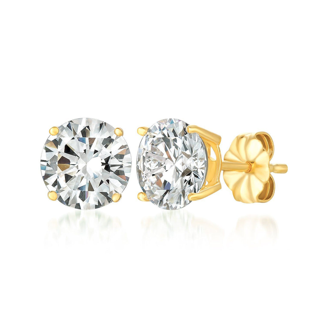 Brilliant Cut Studs in 18K Yellow Gold- 4.00 CTTW