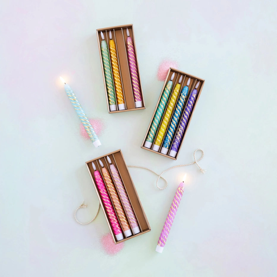 Rainbow Taper Flicker Candle