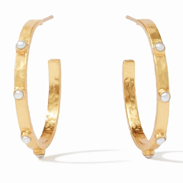 Julie Vos Crescent Stone Hoop