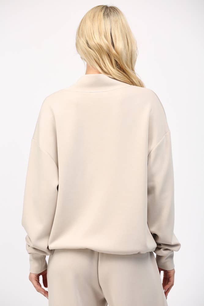 Modal Blend Cowl Neck Sweatshirt