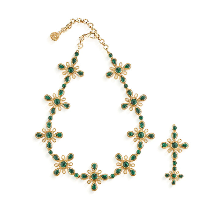 Monique Gem Convertible Necklace-Malachite