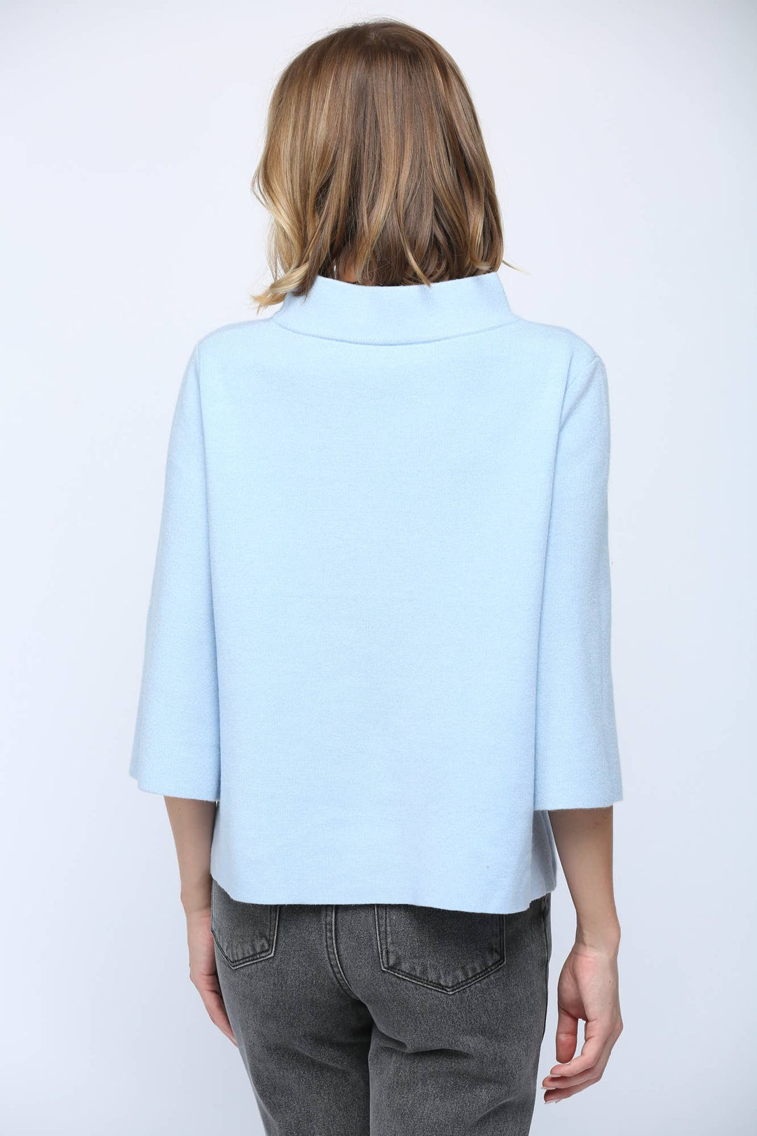 Mock Neck Pull Over Sweater/Bell Sleeve