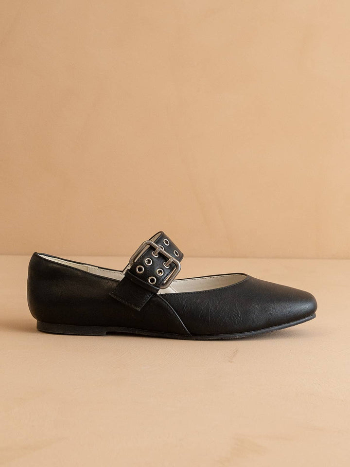 The Soho | Black Ballet Flat with Buckle