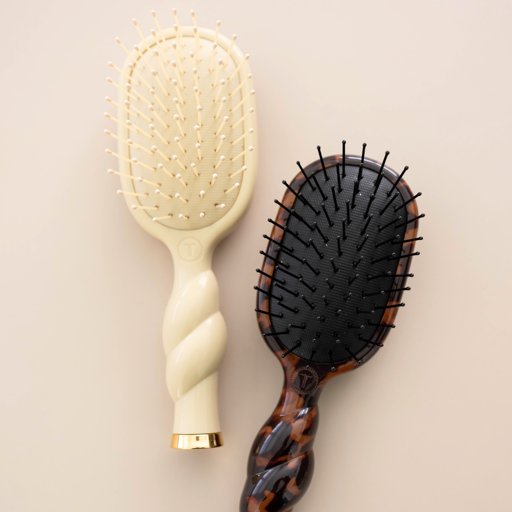 TELETIES - Mini Detangler Brush for Medium Hair - Tan