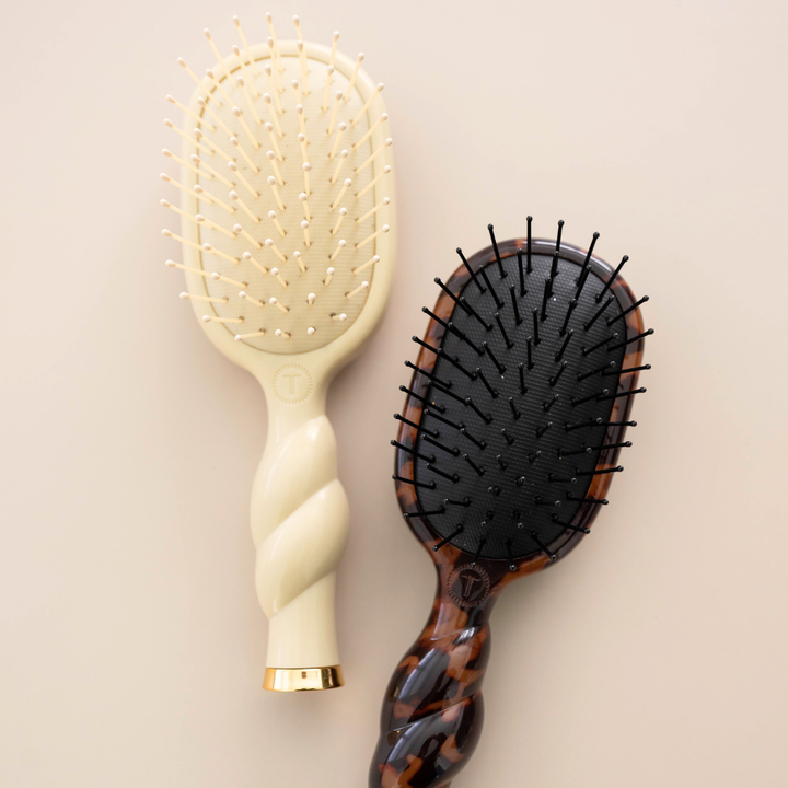 TELETIES - Mini Detangler Brush for Medium Hair - Tan