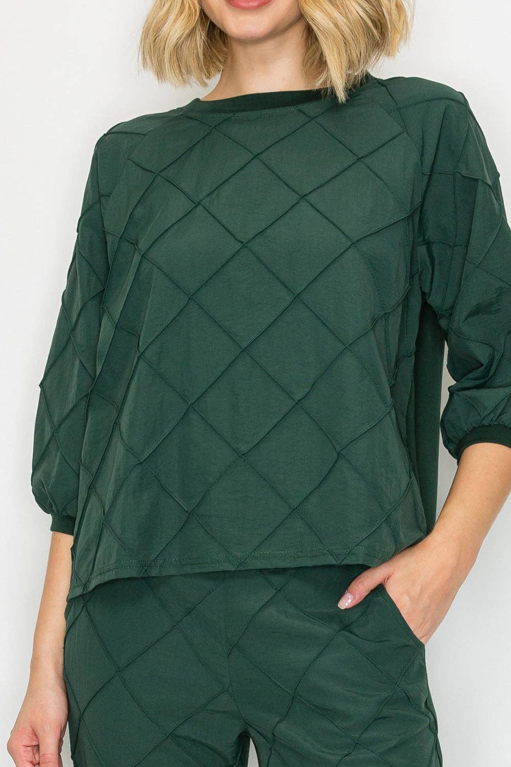 Jacob Stetch Knit Pointe with Textured Woven Top