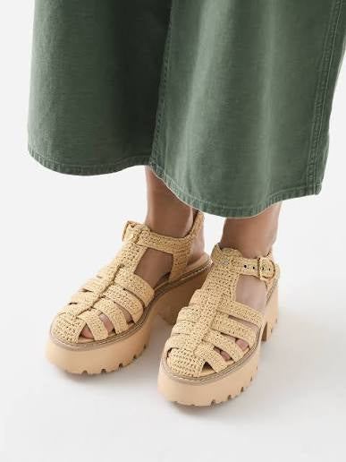 Latice Sandals Lt Natural Knit