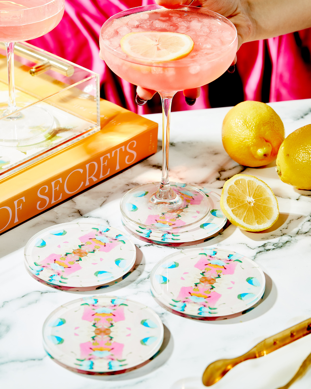 Monets Garden Pink Coaster | Laura Park Designs x Tart