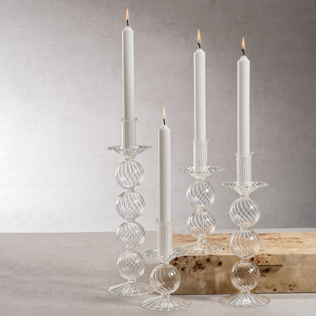 SAN MARCO SWIRL GLASS TAPER CANDLE HOLDER