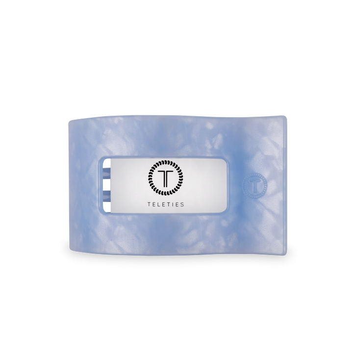 TELETIES - Flat Rectangle Hair Clip | Medium | Blue Lagoon