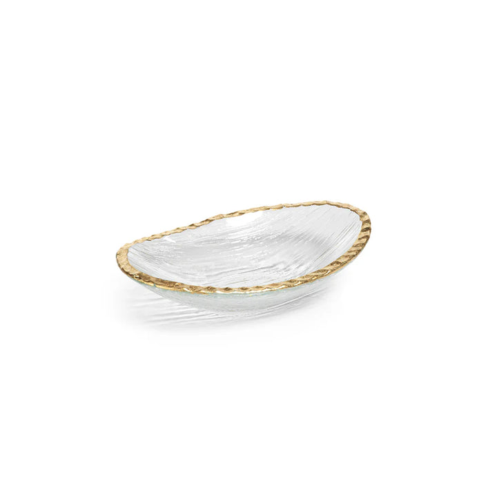 Zodax Clear Textured Bowl w/Jagged Gold Rim