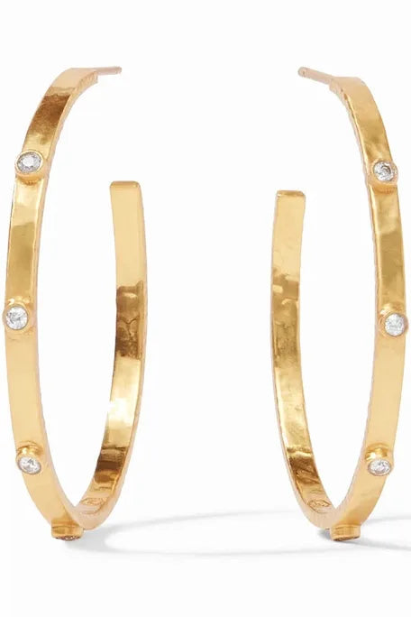 Julie Vos Crescent Stone Hoop