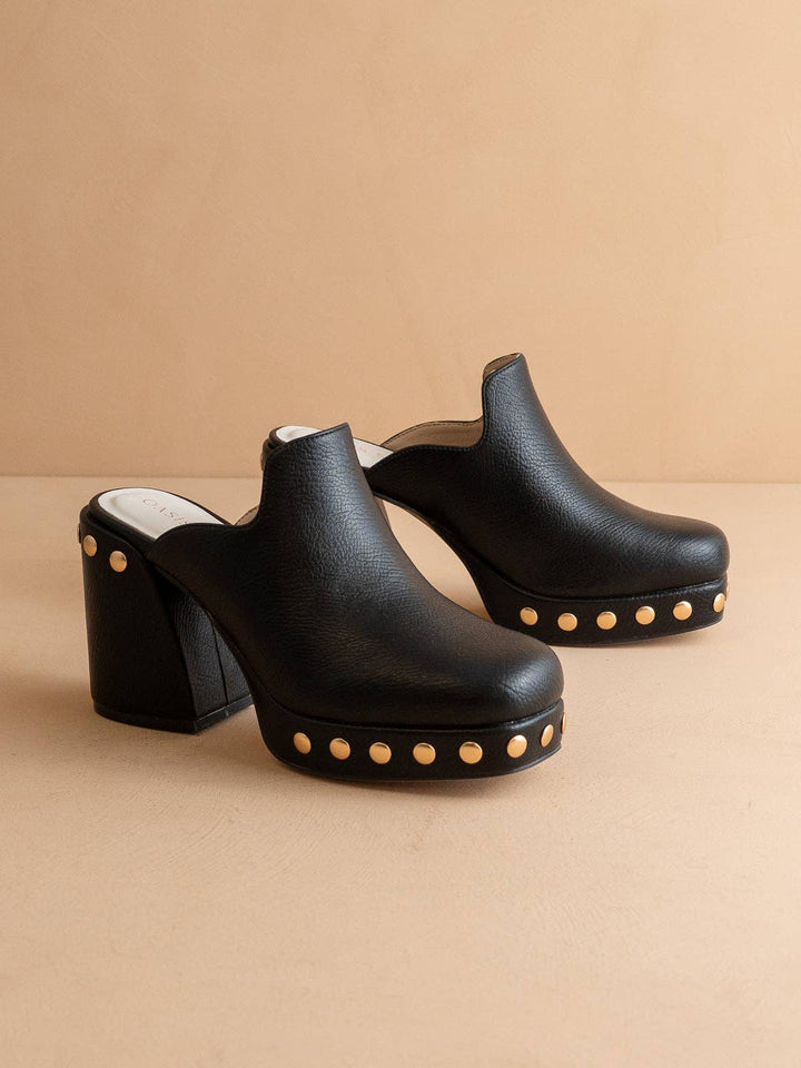 The Sierra | Black Platform Clog Mule