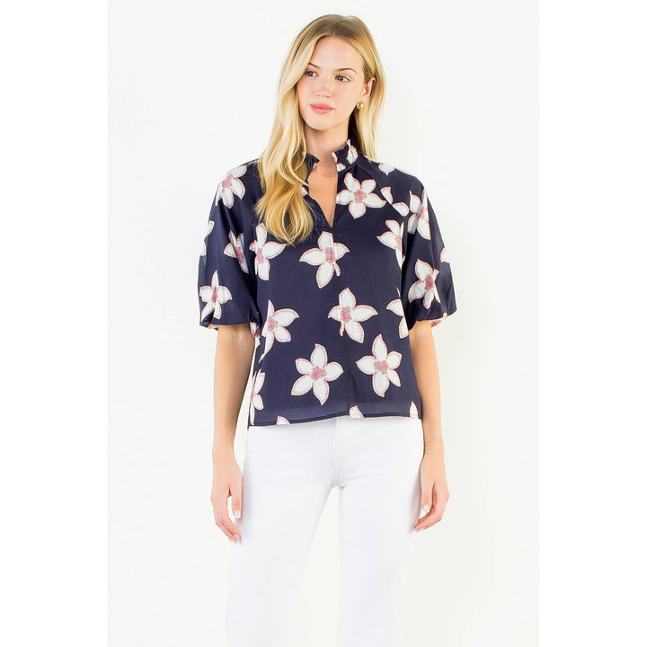 Flower Puff Sleeve Top