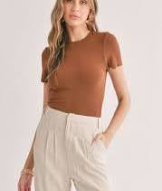 Marshmallow Fitted Crop Tee