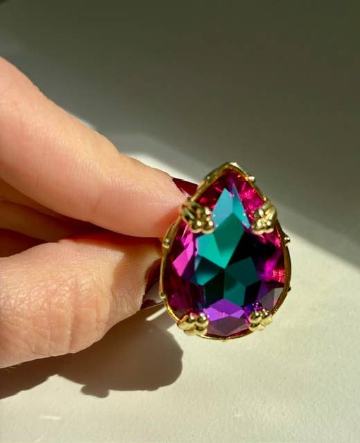 Vixen Adjustable Statement Ring in Mystic Peacock