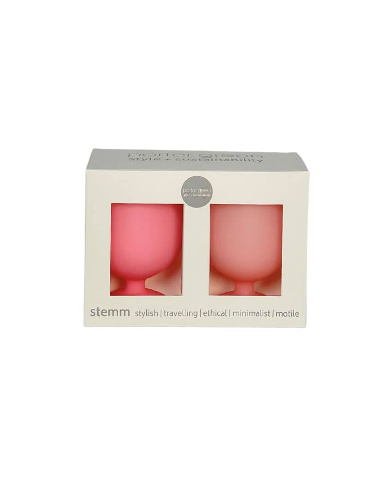 Porter Green - Flamingo + Lotus | Stemm | Silicone Unbreakable Wine Glasses