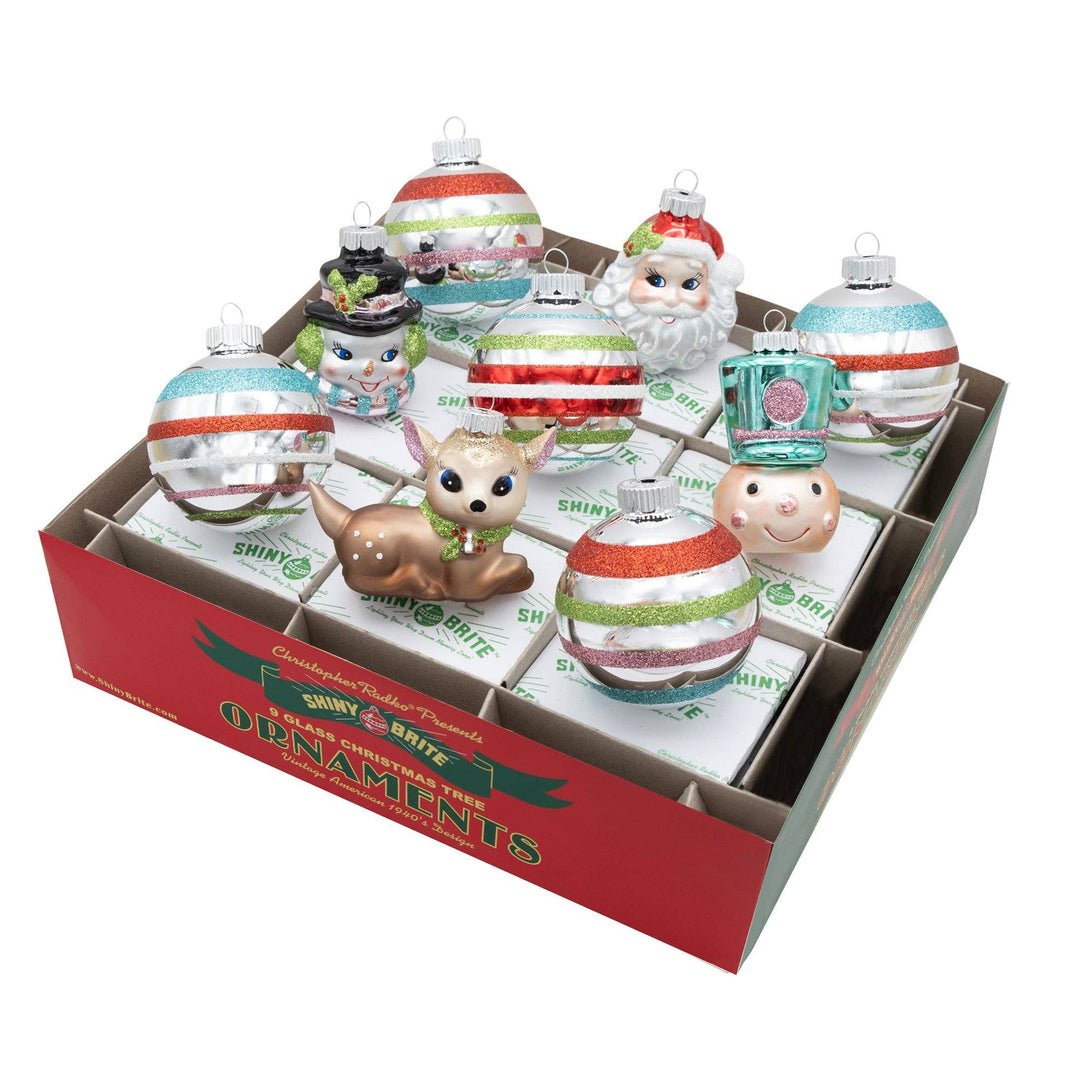 Holiday Glass Ornament – FESTIVE FETE 9 COUNT 2.5" Rounds