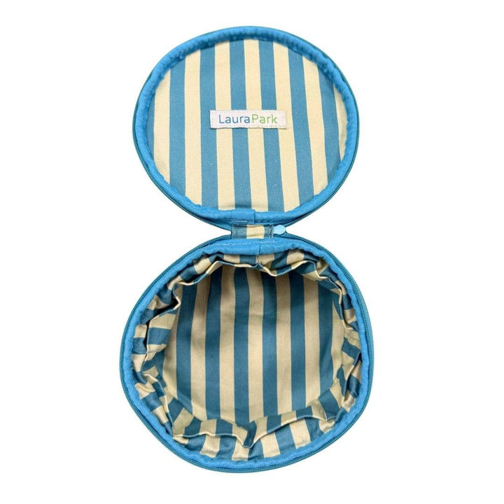 Laura Park Designs  Rosemary Indigo Round Jewelry Case