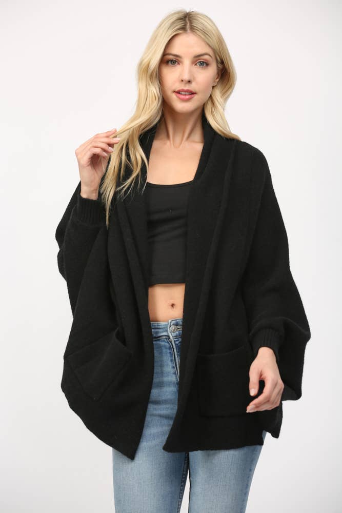 Shawl Collar Open Cardigan