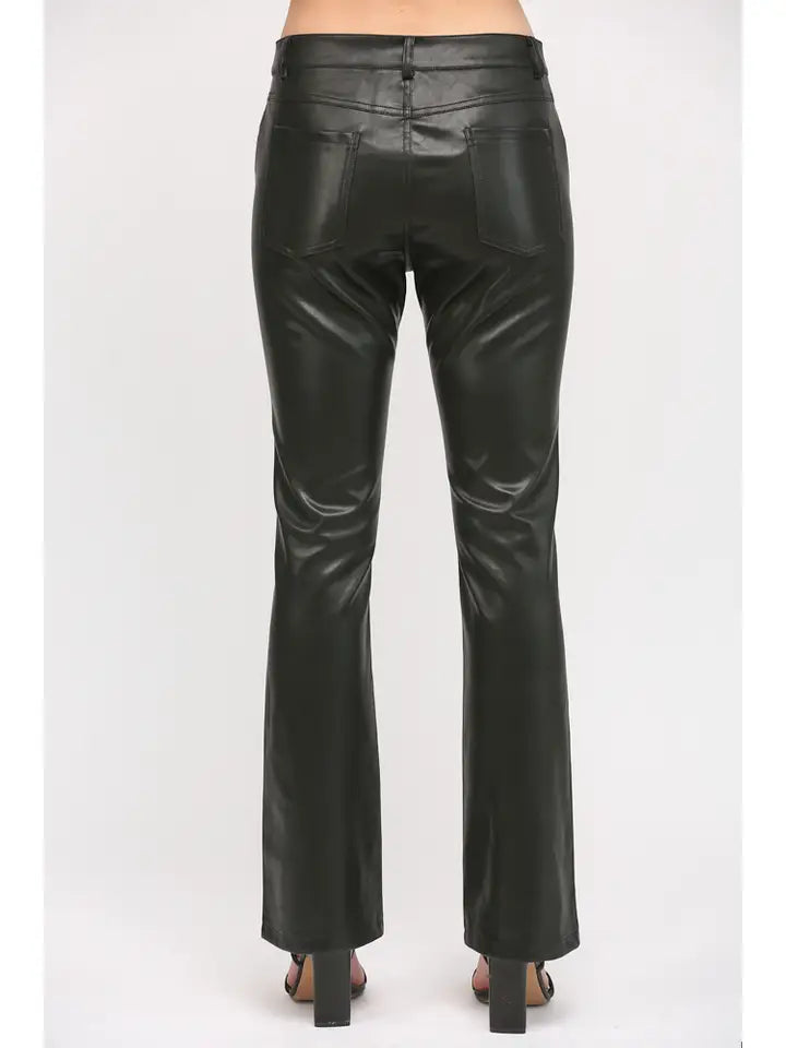 Faux Leather Flare Pants